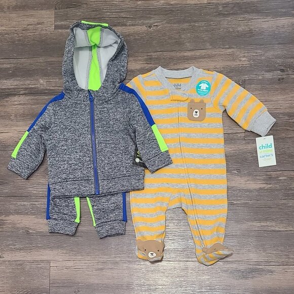Boys Combo Cotton Blend Hoodie Sweatsuit/2-Way Zip PJ Set New - Picture 1 of 7